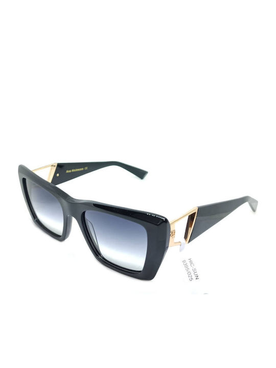 Ana Hickmann Women's Sunglasses with Black Plastic Frame and Gray Gradient Lens AH9395 A01