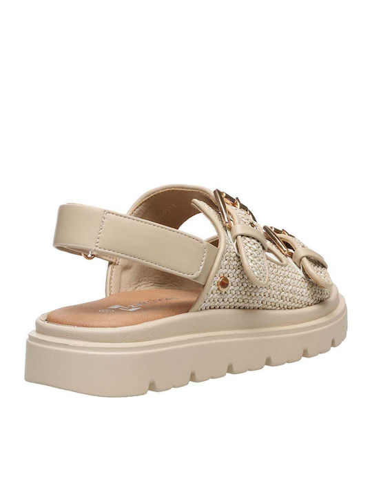 Women's Flat Sandals Flatforms Beige