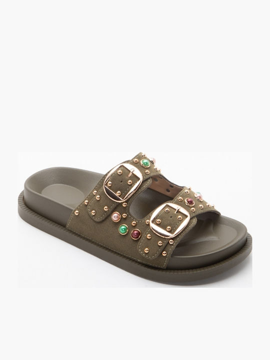 Γυναικεία Σανδάλια Flatforms Χακί