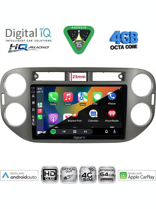 Digital IQ Car Audio System for Volkswagen Tiguan 2011-2016 (Bluetooth/USB/WiFi/GPS/Apple CarPlay/Android Auto) with 9" Touch Screen