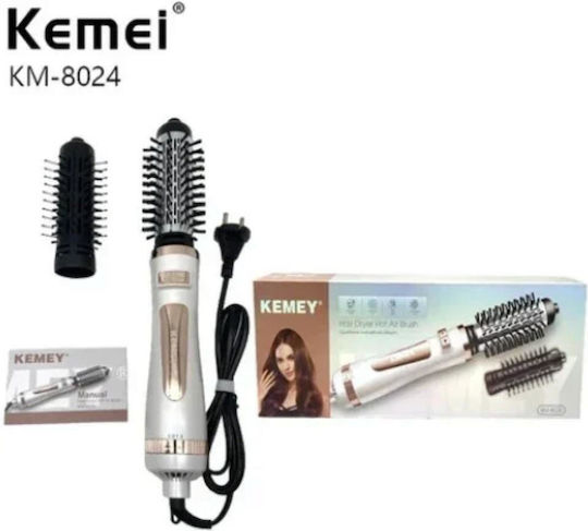 Kemei Ceramic Electric Hair Brush with Air for Hair Straightening and Curls 800W