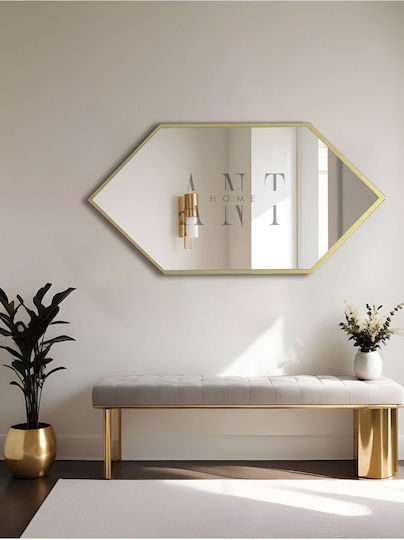 SteweHome Καθρέπτης Μπάνιου από MDF 80x40cm Χρυσός