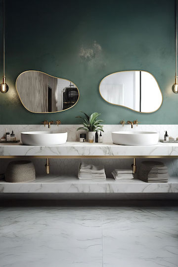 SteweHome Bathroom Mirror Made of MDF 40x50cm Gold