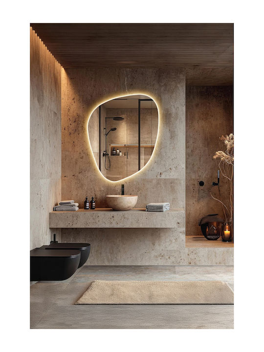 SteweHome Oglindă de Baie cu Lumini LED 70x55cm Galben