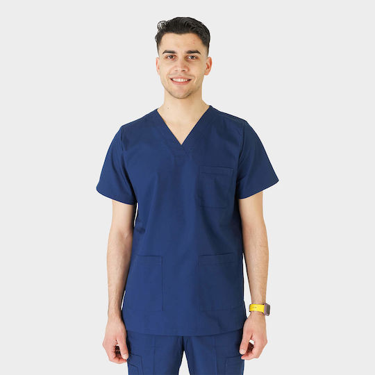 Dr. Scrub Unisex Ιατρική Μπλούζα Navy Μπλε