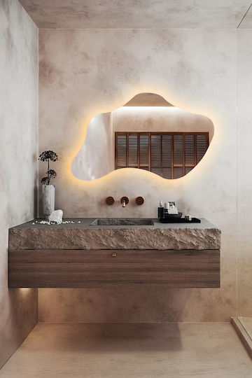 SteweHome Огледало за Баня LED 45x75cm Жълто
