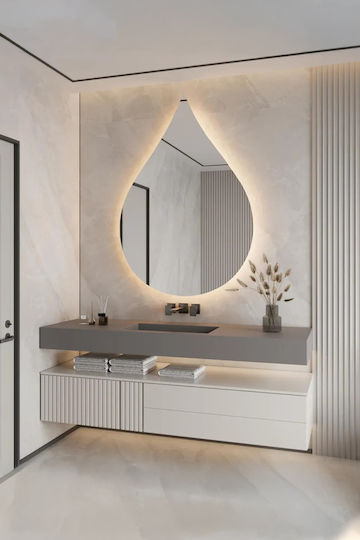 SteweHome STE-021127-V42232-129599 Καθρέπτης Led από MDF 100x65cm Κίτρινο