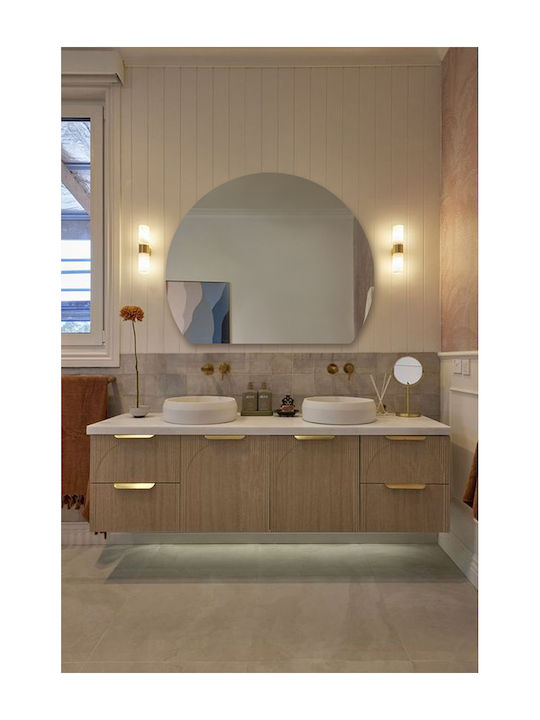 SteweHome Καθρέπτης Μπάνιου από Μέταλλο 90x105cm Μπρονζέ