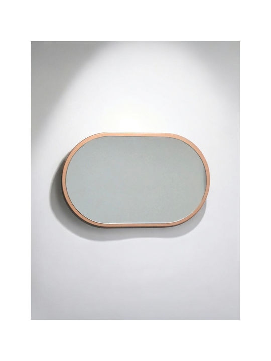 SteweHome Oval Badezimmerspiegel aus MDF 40x27cm Bronze