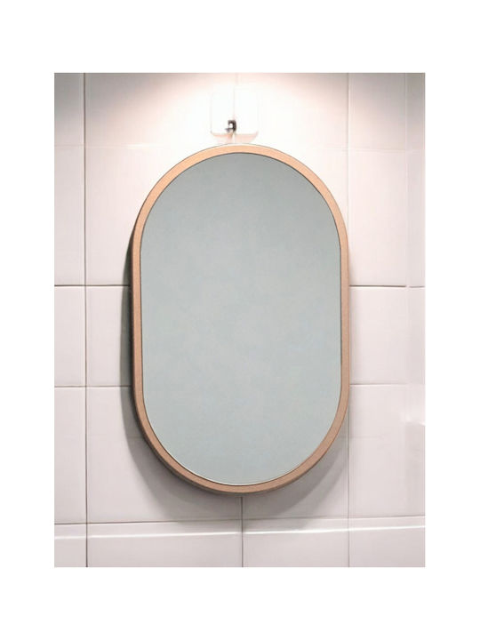 SteweHome Oval Badezimmerspiegel aus MDF 40x27cm Bronze
