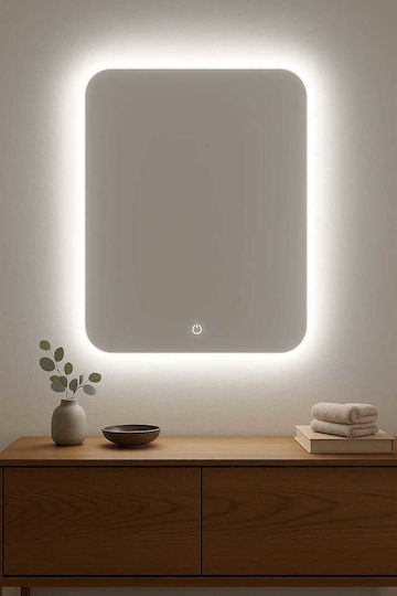 SteweHome STE-009911-V15239-130718 Καθρέπτης Led 80x60cm Λευκός SteweHome STE-009911-V15239-130718 Καθρέπτης Led 80x60cm Λευκός