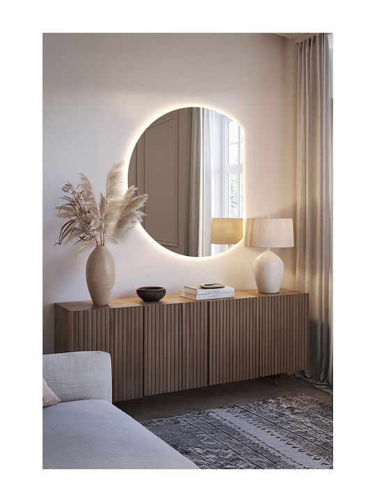 SteweHome Oglindă de Baie cu Lumini LED 55x60cm Galben