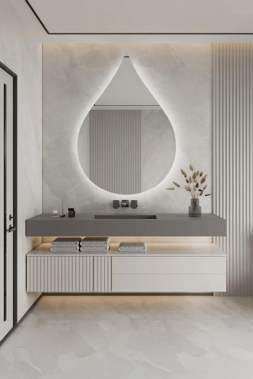 SteweHome STE-021127-V42231-129590 Καθρέπτης Led από MDF 100x65cm Λευκός SteweHome STE-021127-V42231-129590 Καθρέπτης Led από MDF 100x65cm Λευκός