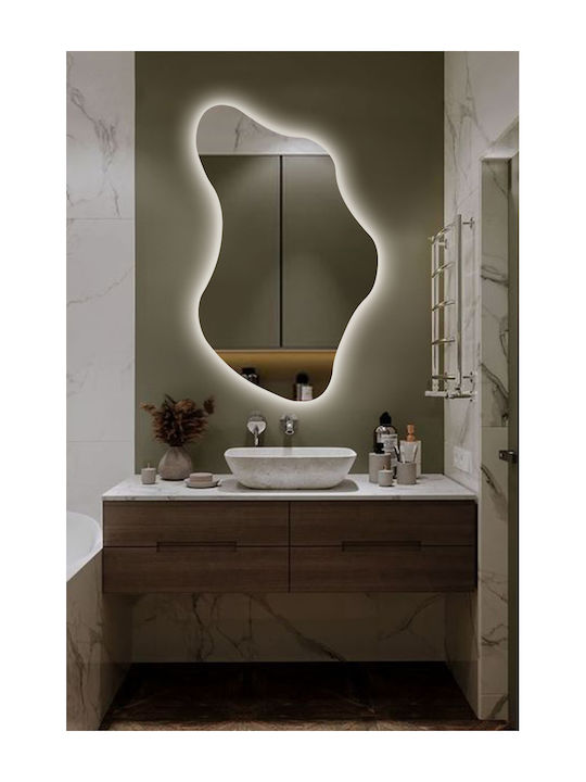 SteweHome Огледало за баня LED 55x90cm Бял