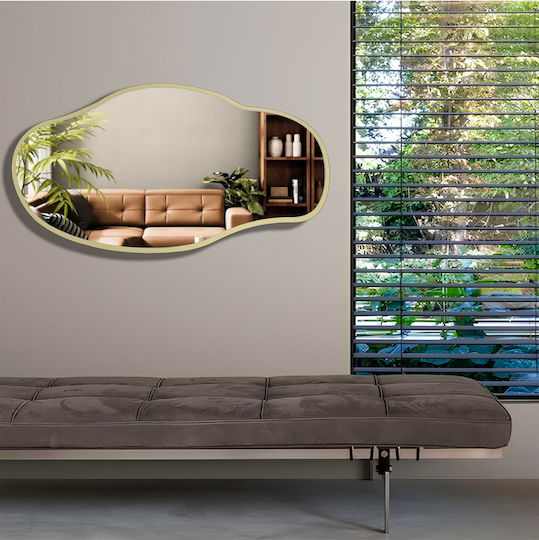 SteweHome Ασύμμετρος Καθρέπτης Μπάνιου 120x65cm Χρυσός