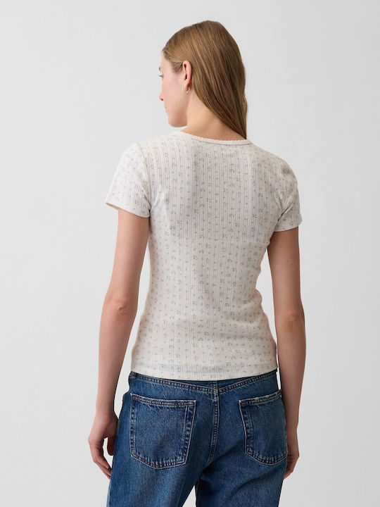 Γυναικείο Crop Top Βαμβακερό Floral White Floral Print