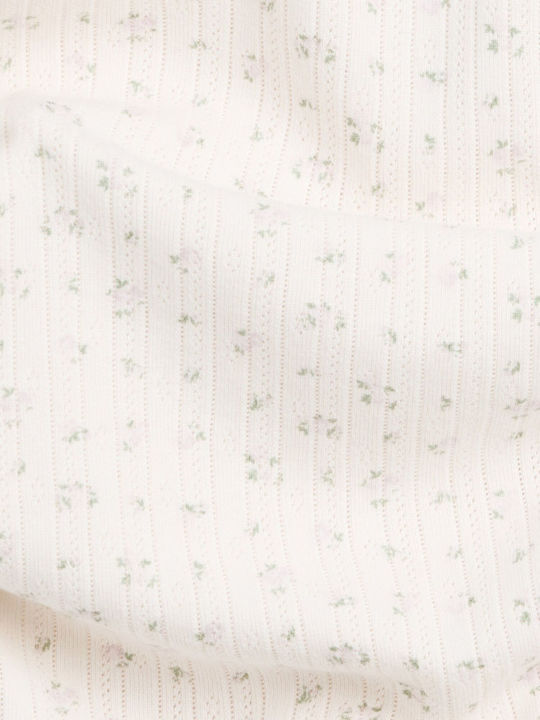 Γυναικείο Crop Top Βαμβακερό Floral White Floral Print