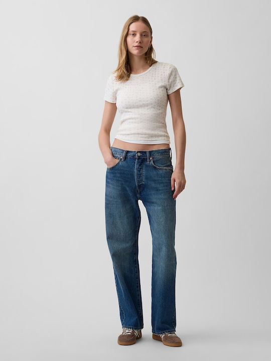Γυναικείο Crop Top Βαμβακερό Floral White Floral Print