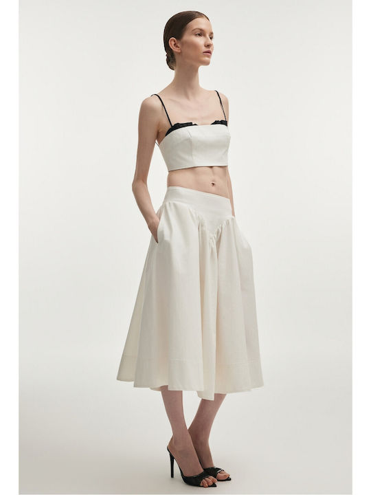 Γυναικείο Αθλητικό Crop Top Fast Drying Λευκό Μαύρο
