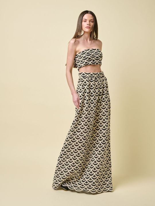 Γυναικεία Μπλούζα Κορσές Strapless με Δαντέλα Μαύρη