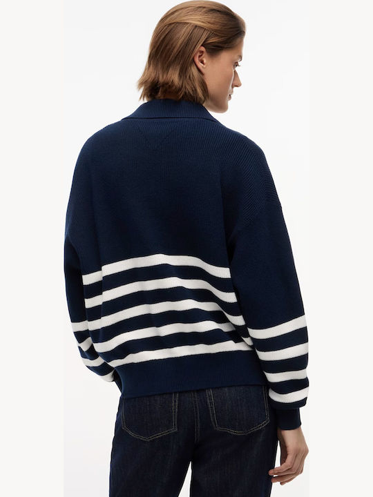 Tommy Hilfiger Tommy Πουλόβερ Μπλέ Σκούρο/λευκό