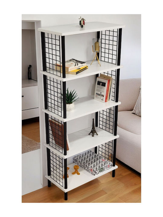 Βιβλιοθήκη Λευκή 60x30x136εκ.