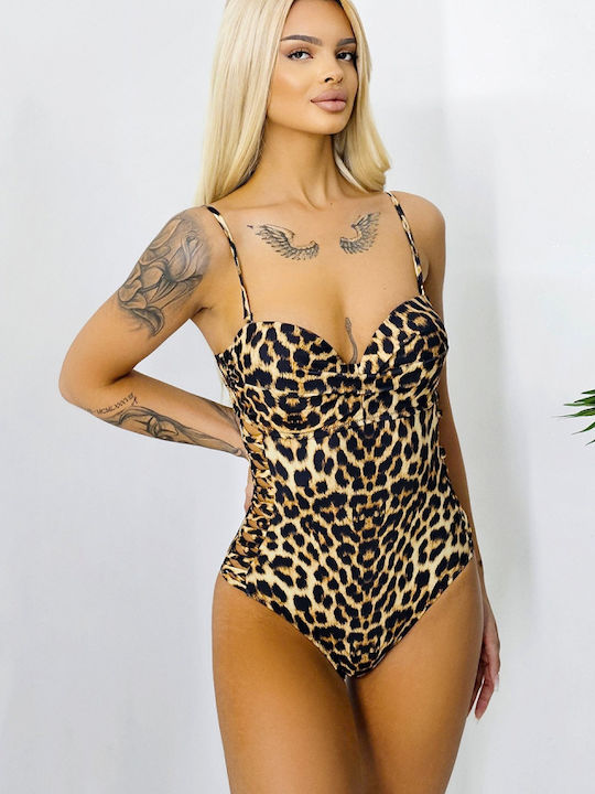 Costum De Baie Întreg Animal Print Leopard Animal Print