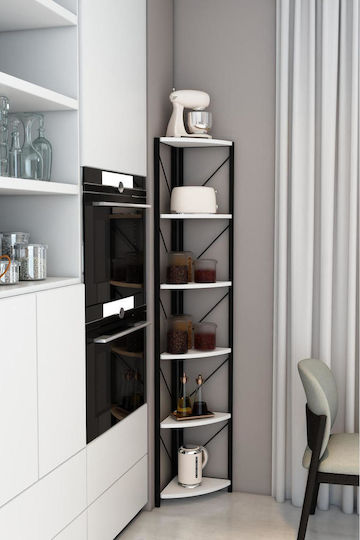 Corner Metal Bookcase 46x30x177cm