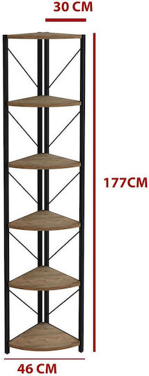 Corner Metal Bookcase 46x30x177cm STE-016409-V23094 Corner Metal Bookcase 46x30x177cm STE-016409-V23094