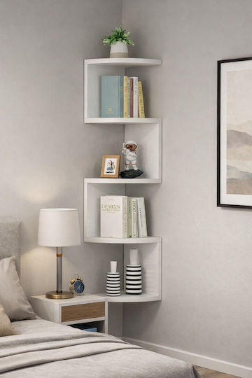 Corner Wall Shelf Yellow 20x20x30cm