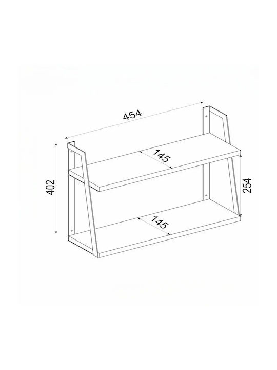 Wall Shelf Walnut 45.4x14.5x40.2cm