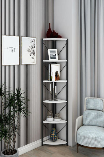 Ecke Bücherregal Metallisch 46x30x177cm