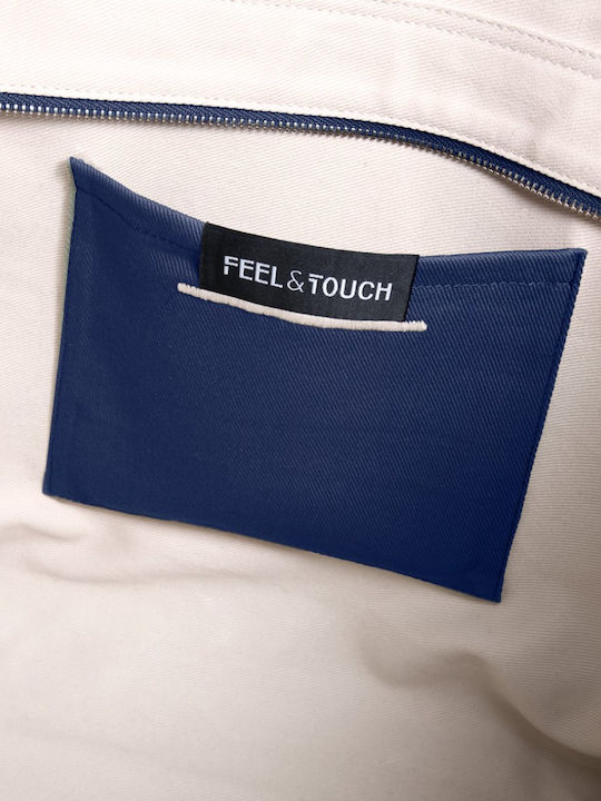 Feel & Touch Caribbean Υφασμάτινη Τσάντα Θαλάσσης Μπλε
