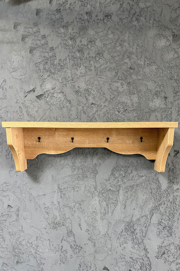 Кафяв Стенен Рафт 60x14x14см