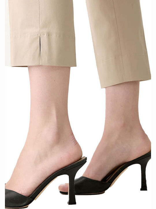 Women's Capri Chino Cotton Trousers Beige
