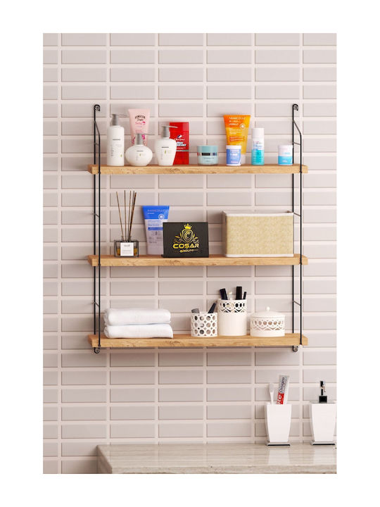 Wandregal Metallisch 60x17.5x59cm