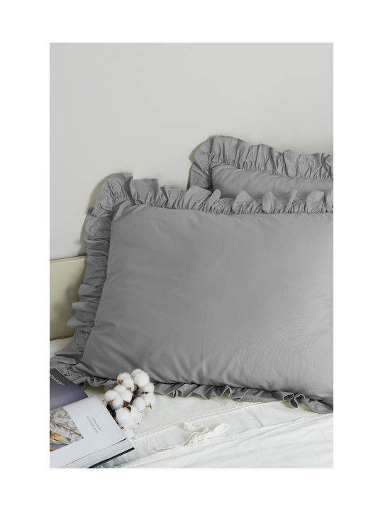 SteweHome Σετ Μαξιλαροθήκες Γκρι 50x70εκ.