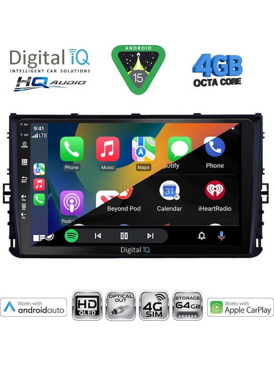 Digital IQ Car Audio System for Volkswagen Polo T-Roc T-Cross 2017 with Touch Screen 9" DIGITAL IQ BXK 19758 CPAA Bluetooth USB Wi-Fi GPS Apple CarPlay Android Auto