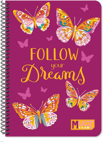 Must Team Spiral Ruled B5 Notebook 30 Paper Sheets Various Designs