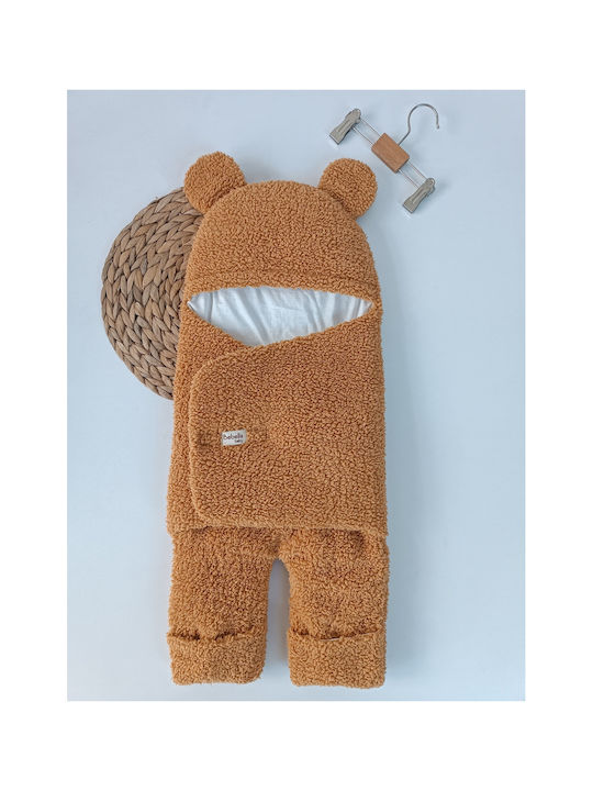 SteweHome Nursery Swaddling Cotton Brown Blanket 40x78cm