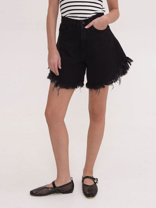 Women's Black Jean Bermuda