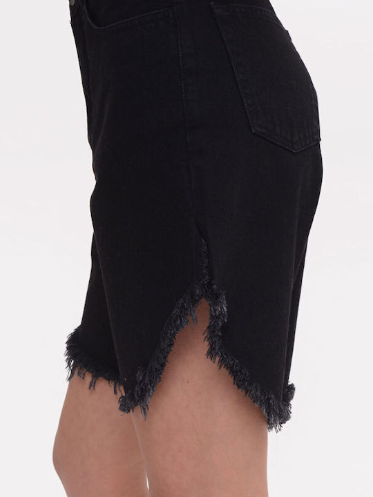 Women's Black Jean Bermuda