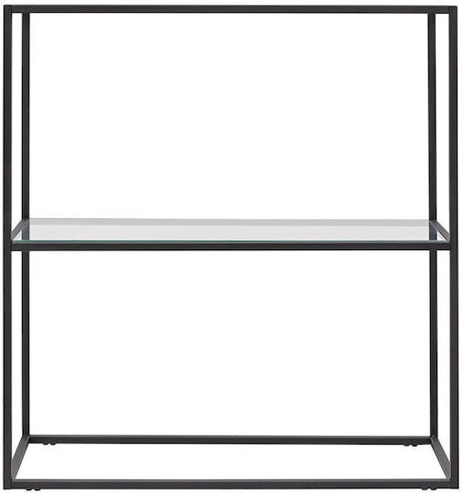 Consolă Metalică cu Suprafață din Sticlă Maro L80xA85xÎ85cm