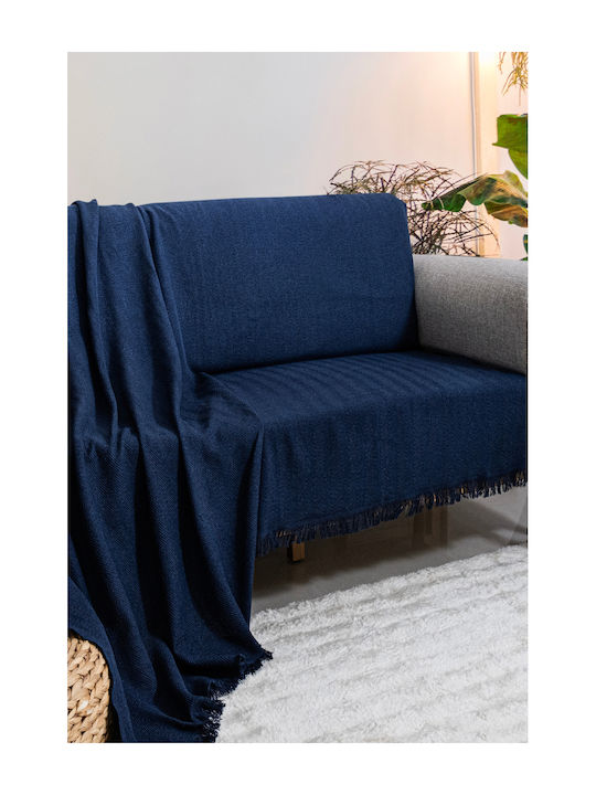 SteweHome Ριχτάρι Πολυθρόνας Ζακάρ 170x200εκ. Μπλε