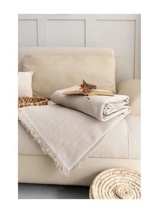 SteweHome Three-Seater Sofa Throw 180x315cm Beige