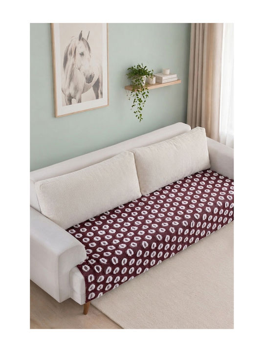 SteweHome Armchair Throw Jacquard 100x200cm Burgundy