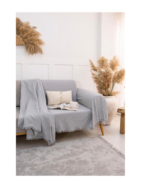 SteweHome Three-Seater Sofa Throw 180x315cm Gray