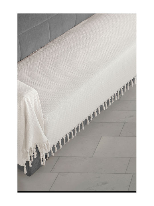 SteweHome Three-Seater Sofa Throw 115x300cm Ecru