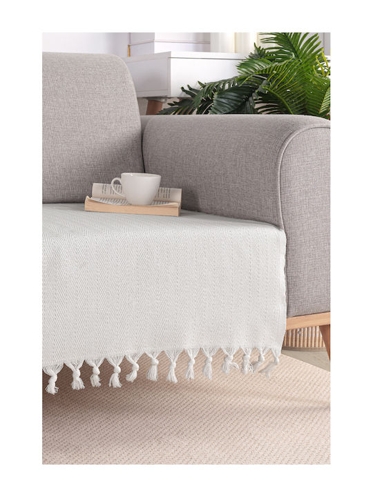 SteweHome Armchair Throw 100x200cm Ecru