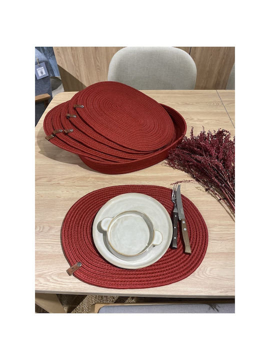 SteweHome Σουπλά Ψάθινο Κόκκινο 40x30cm 7τμχ SteweHome Σουπλά Ψάθινο Κόκκινο 40x30cm 7τμχ